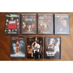 Lot of 7 DVDs Action Suspense Thriller Docu Beef Waist Deep Bone Collector +++